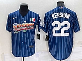 Los Angeles Dodgers #22 Clayton Kershaw Rainbow Blue Red Pinstripe Mexico Cool Base Nike Jersey,baseball caps,new era cap wholesale,wholesale hats